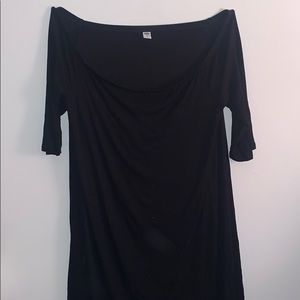 NWOT Off the shoulder black swing dress
